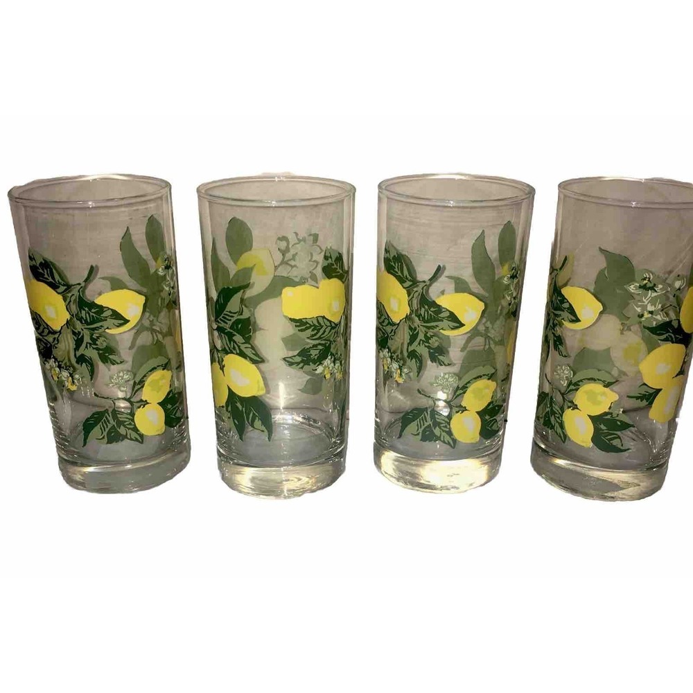 Royal‎ Norfolk  Lemon Summer time Drinking Glasses 16 oz Tumblers Set of 4 New